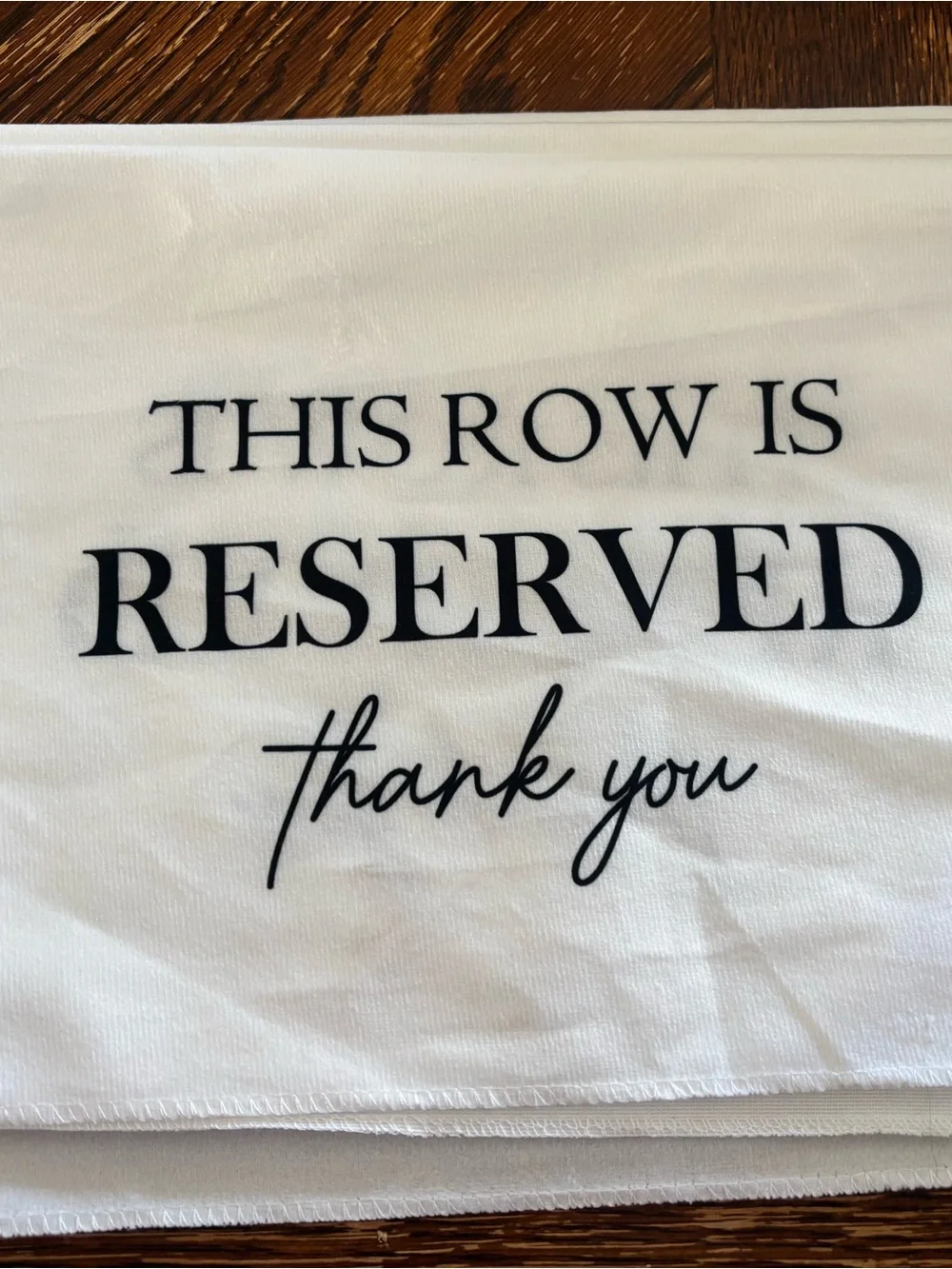 Reserved Row Sign Fabric Banner - White and Black qty 4